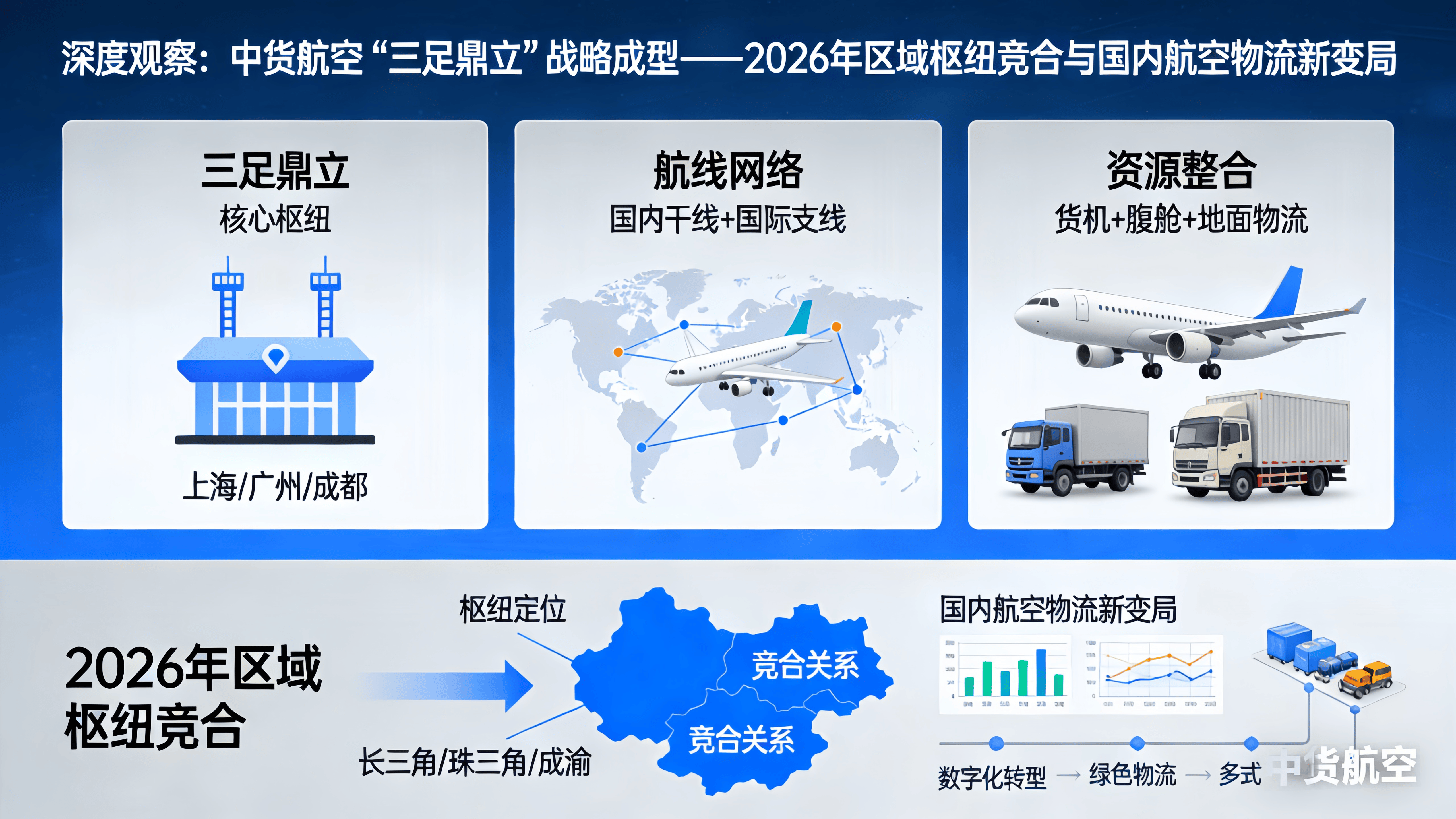 深度观察:中货航空“三足鼎立”战略成型——2026年区域枢纽竞合与国内航空物流新变局